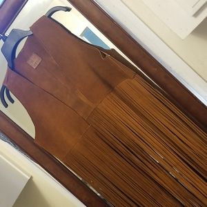 Free People Leather Fringe vest